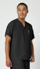 Pewter Unisex V-neck Scrub Top with Embroidered Name - Barry Tech Nails and Wax